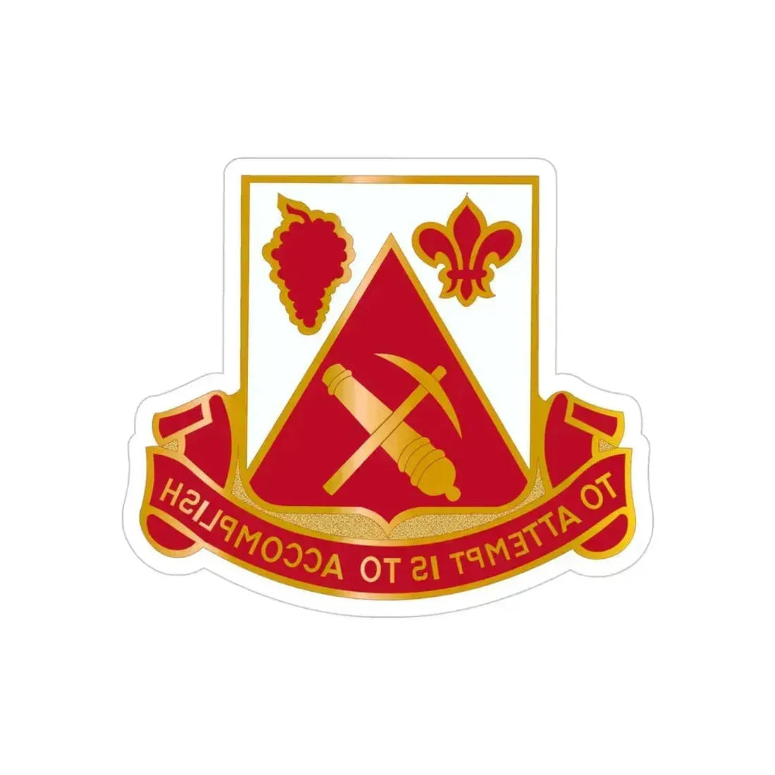 231 Engineer Combat Battalion (U.S. Army) REVERSE PRINT Transparent Die-Cut STICKER 4 Inch Die-Cut Transparent - The Sticker Space