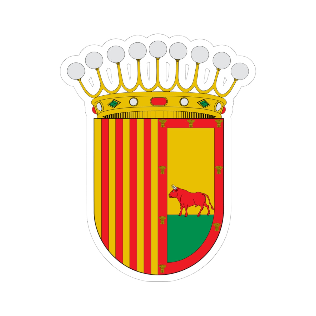 Escudo de Atarés (Spain) (Coat of Arms) STICKER Vinyl Kiss-Cut Decal
