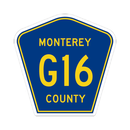 Monterey County G16 (California) (Road Sign) STICKER Vinyl Kiss-Cut Decal