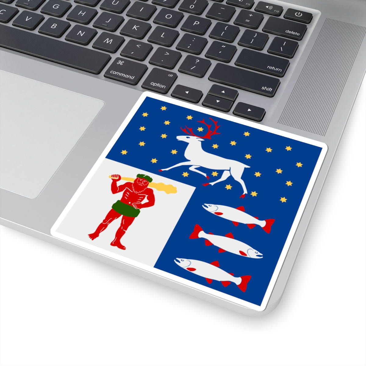 Vasterbottens lan vapenflagga (Sweden) STICKER Vinyl Kiss-Cut Decal