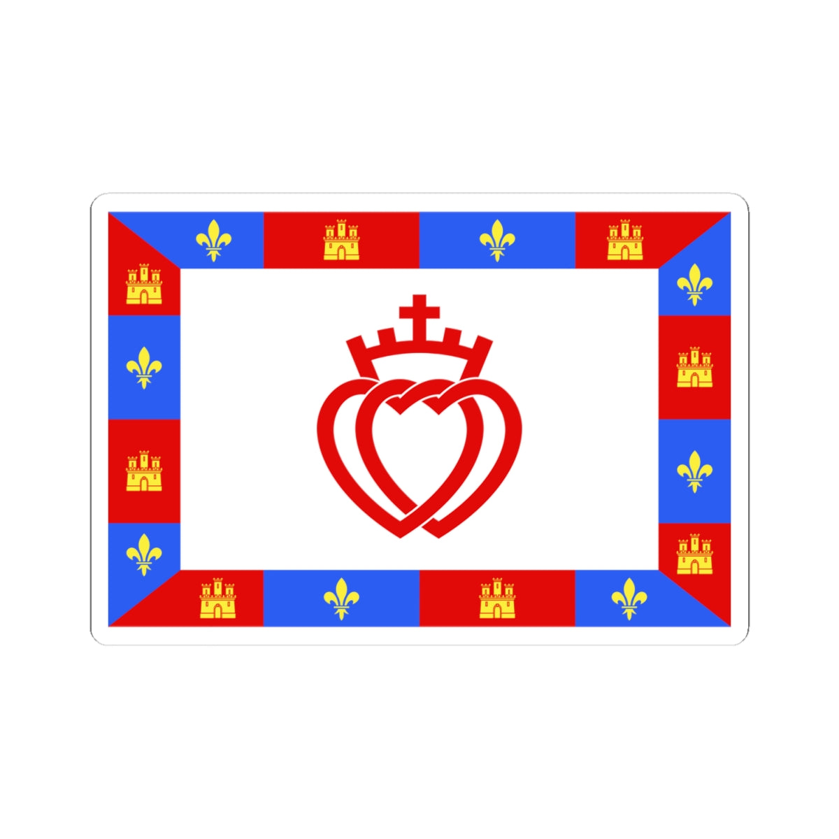 Traditional flag of Vendee (France) STICKER Vinyl Kiss-Cut Decal