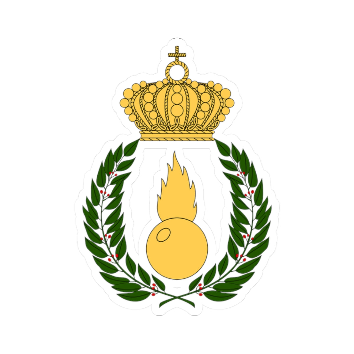 Artilleriets officershögskola vapen (Sweden) (Coat of Arms) STICKER Vinyl Kiss-Cut Decal