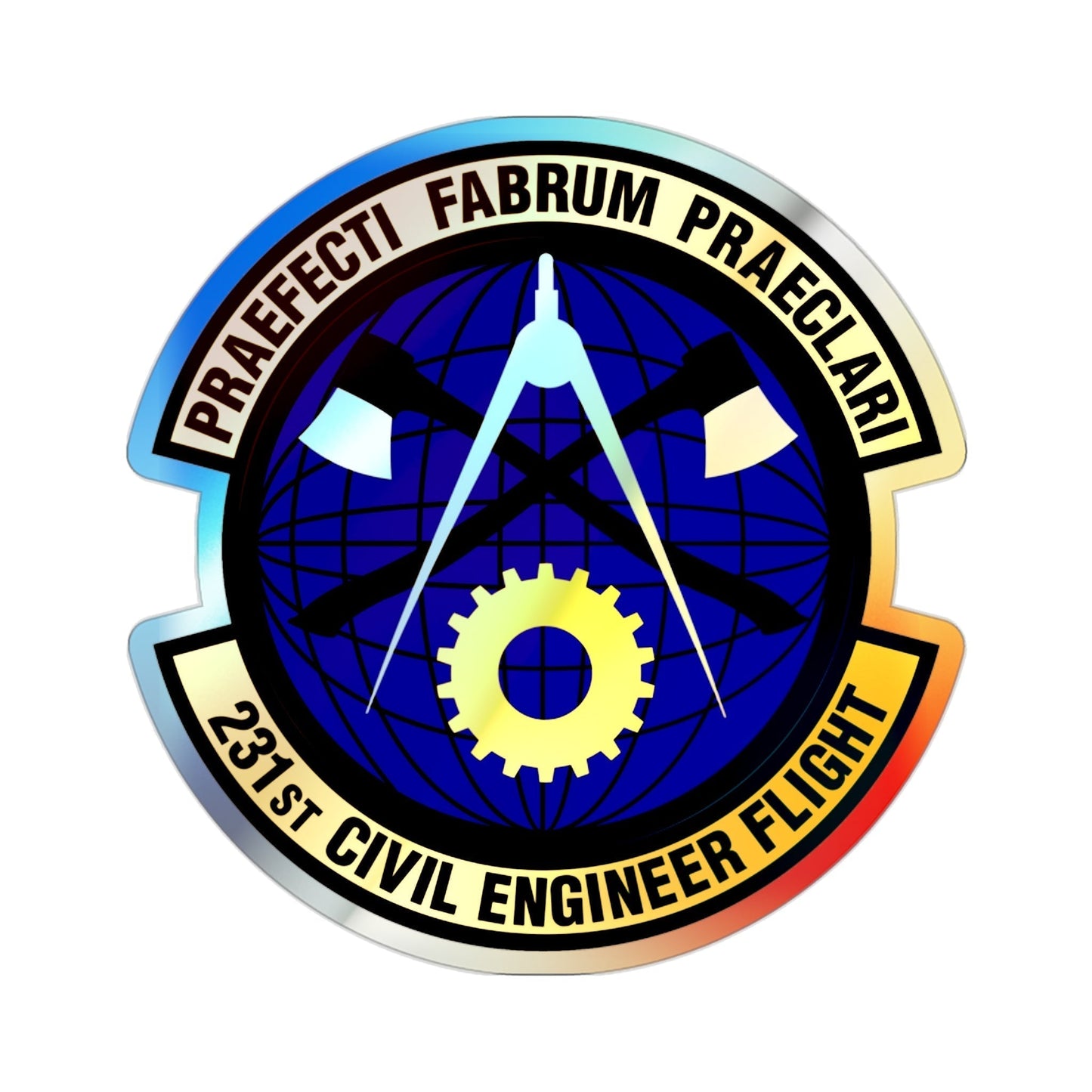 231st Civil Engineer Flight (U.S. Air Force) Holographic STICKER Die-Cut Vinyl Decal-2 Inch-The Sticker Space