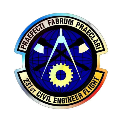 231st Civil Engineer Flight (U.S. Air Force) Holographic STICKER Die-Cut Vinyl Decal 6 Inch Holographic - The Sticker Space