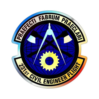 231st Civil Engineer Flight (U.S. Air Force) Holographic STICKER Die-Cut Vinyl Decal - The Sticker Space