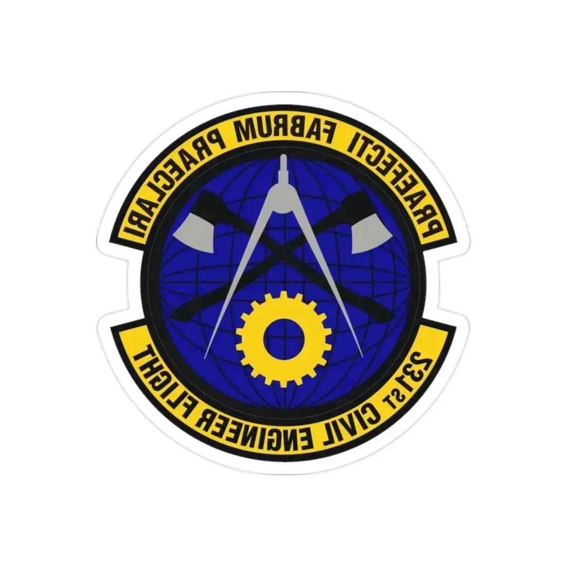231st Civil Engineer Flight (U.S. Air Force) REVERSE PRINT Transparent Die-Cut STICKER 2 Inch Die-Cut Transparent - The Sticker Space