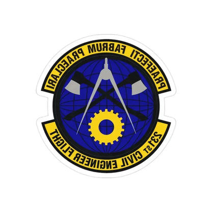 231st Civil Engineer Flight (U.S. Air Force) REVERSE PRINT Transparent Die-Cut STICKER 2 Inch Die-Cut Transparent - The Sticker Space