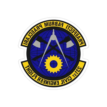 231st Civil Engineer Flight (U.S. Air Force) REVERSE PRINT Transparent Die-Cut STICKER 4 Inch Die-Cut Transparent - The Sticker Space