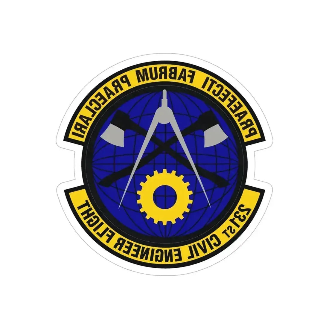 231st Civil Engineer Flight (U.S. Air Force) REVERSE PRINT Transparent Die-Cut STICKER 6 Inch Die-Cut Transparent - The Sticker Space