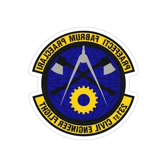 231st Civil Engineer Flight (U.S. Air Force) REVERSE PRINT Transparent Die-Cut STICKER 6 Inch Die-Cut Transparent - The Sticker Space