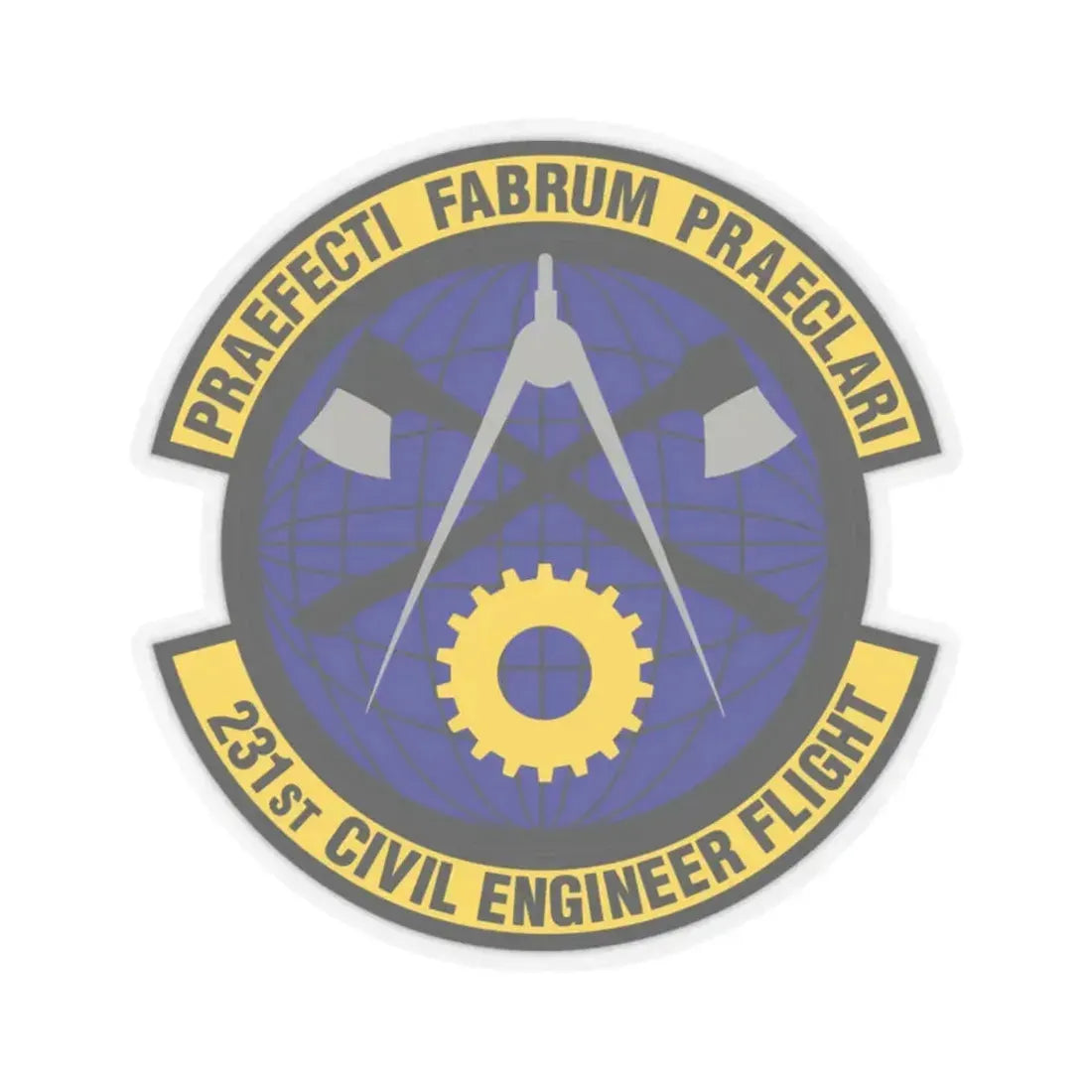 231st Civil Engineer Flight (U.S. Air Force) STICKER Vinyl Kiss-Cut Decal 2 Inch Transparent - The Sticker Space