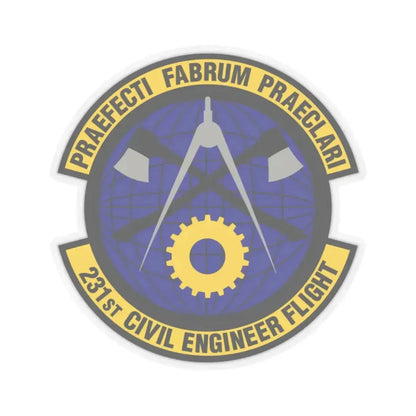 231st Civil Engineer Flight (U.S. Air Force) STICKER Vinyl Kiss-Cut Decal 2 Inch Transparent - The Sticker Space