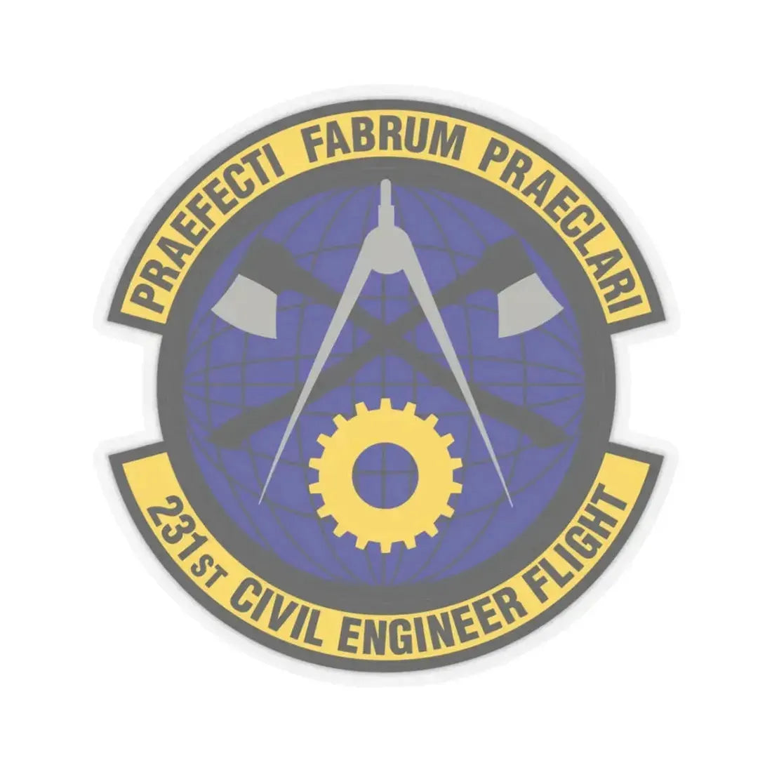 231st Civil Engineer Flight (U.S. Air Force) STICKER Vinyl Kiss-Cut Decal 3 Inch Transparent - The Sticker Space