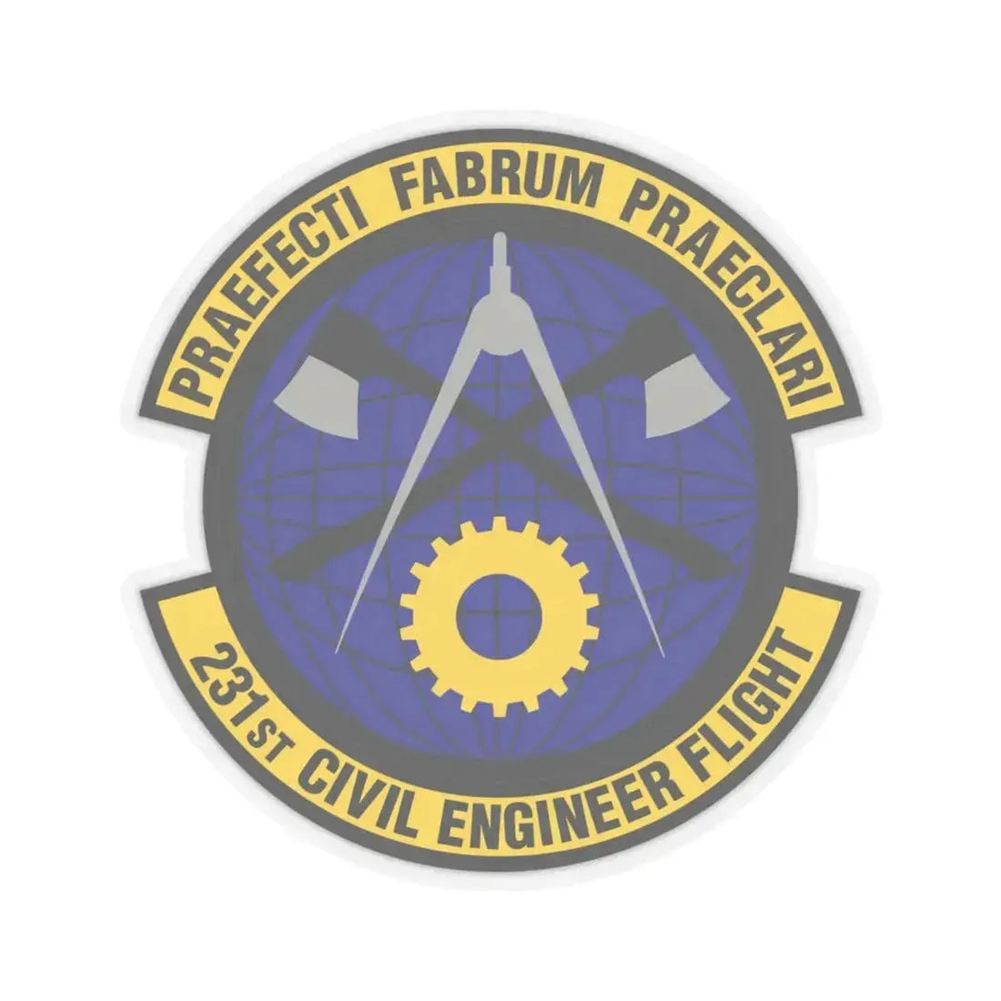 231st Civil Engineer Flight (U.S. Air Force) STICKER Vinyl Kiss-Cut Decal 4 Inch Transparent - The Sticker Space