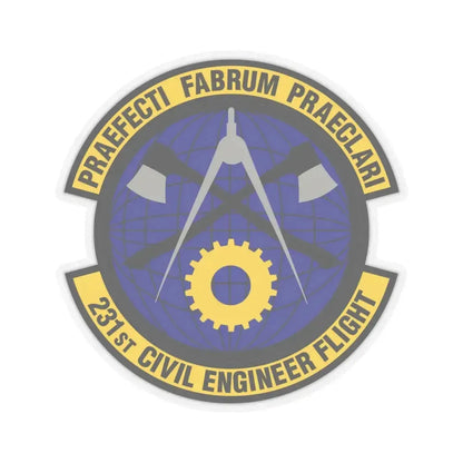 231st Civil Engineer Flight (U.S. Air Force) STICKER Vinyl Kiss-Cut Decal 4 Inch Transparent - The Sticker Space