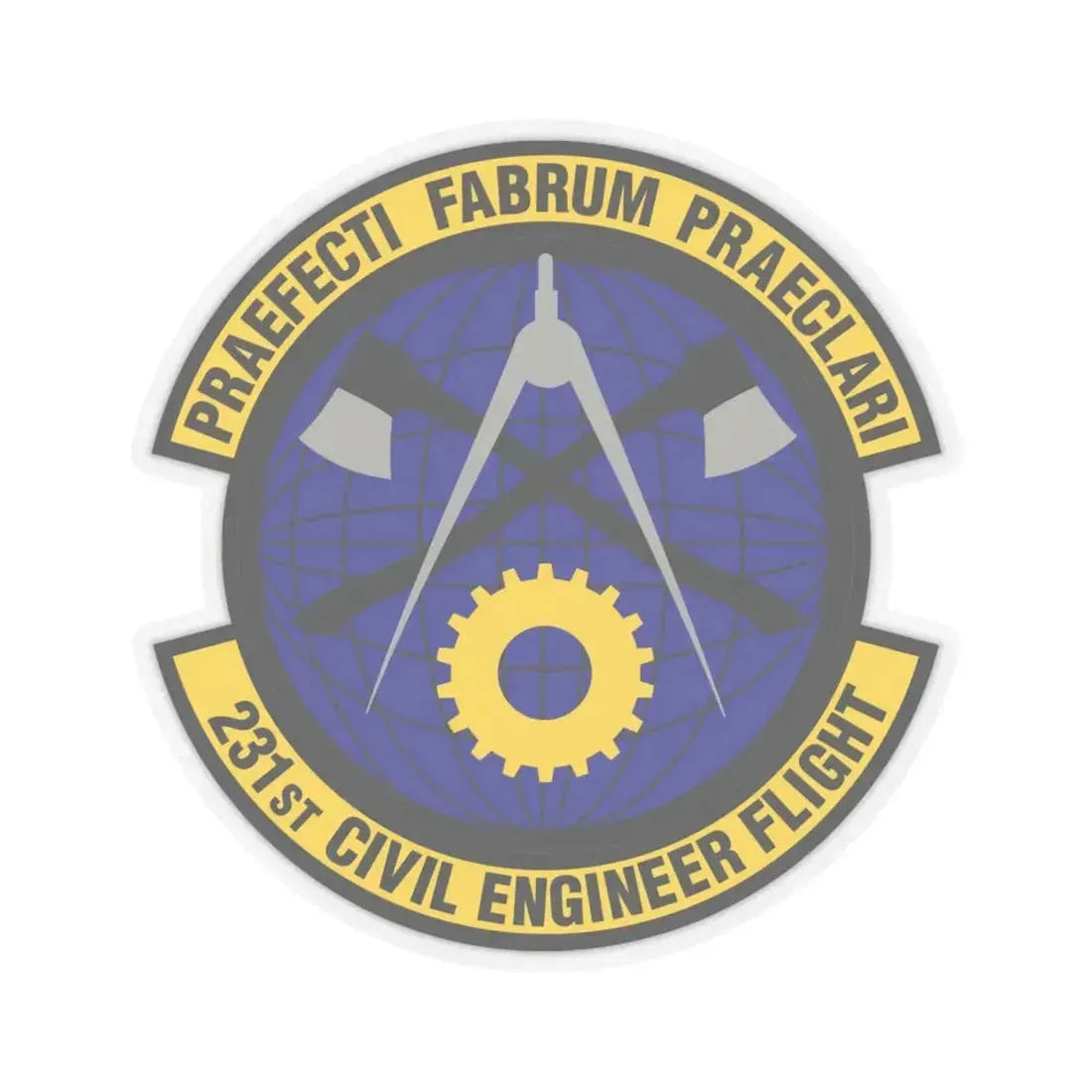 231st Civil Engineer Flight (U.S. Air Force) STICKER Vinyl Kiss-Cut Decal 6 Inch Transparent - The Sticker Space