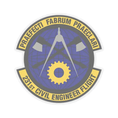 231st Civil Engineer Flight (U.S. Air Force) STICKER Vinyl Kiss-Cut Decal 6 Inch Transparent - The Sticker Space