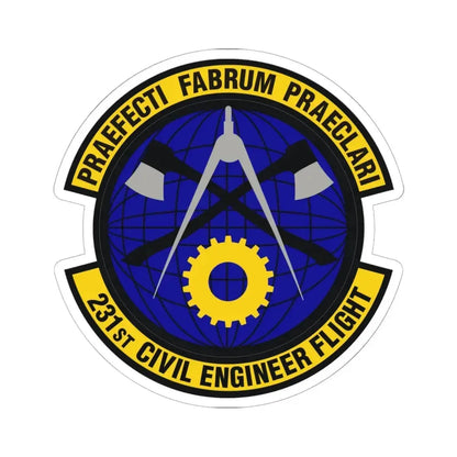 231st Civil Engineer Flight (U.S. Air Force) STICKER Vinyl Kiss-Cut Decal 6 Inch White - The Sticker Space