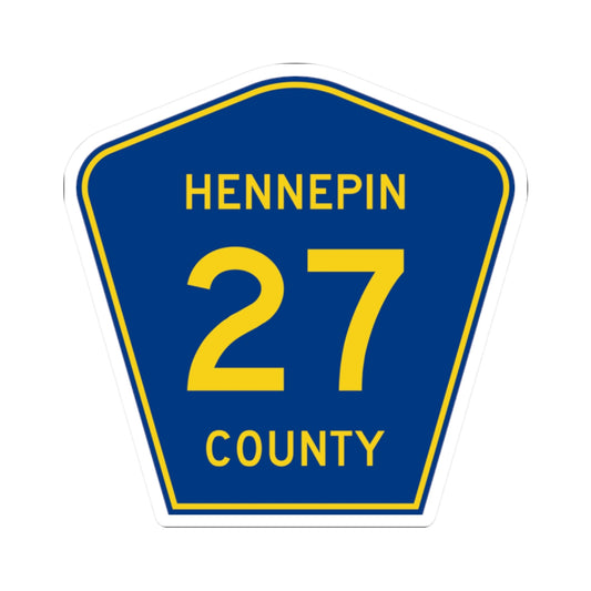 Hennepin County 27 (Minnesota) (Road Sign) STICKER Vinyl Kiss-Cut Decal