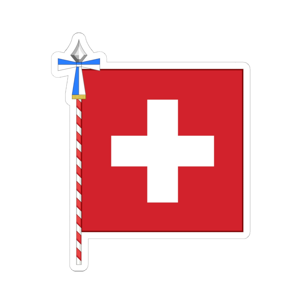 Flag of Switzerland parade Canton of Zurich (Switzerland) STICKER Vinyl Kiss-Cut Decal