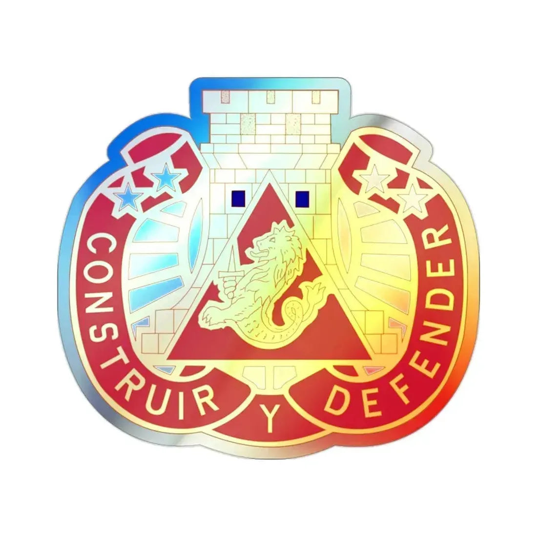 233 Engineer Group (U.S. Army) Holographic STICKER Die-Cut Vinyl Decal 2 Inch Holographic - The Sticker Space