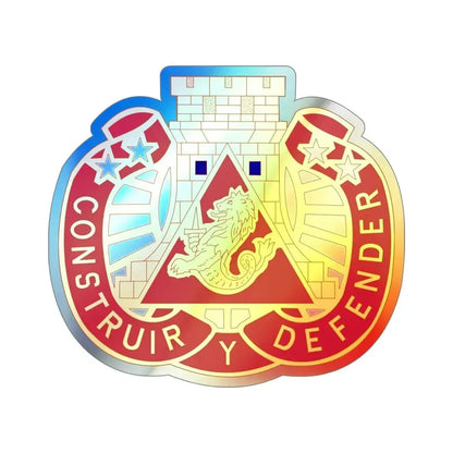 233 Engineer Group (U.S. Army) Holographic STICKER Die-Cut Vinyl Decal 5 Inch Holographic - The Sticker Space