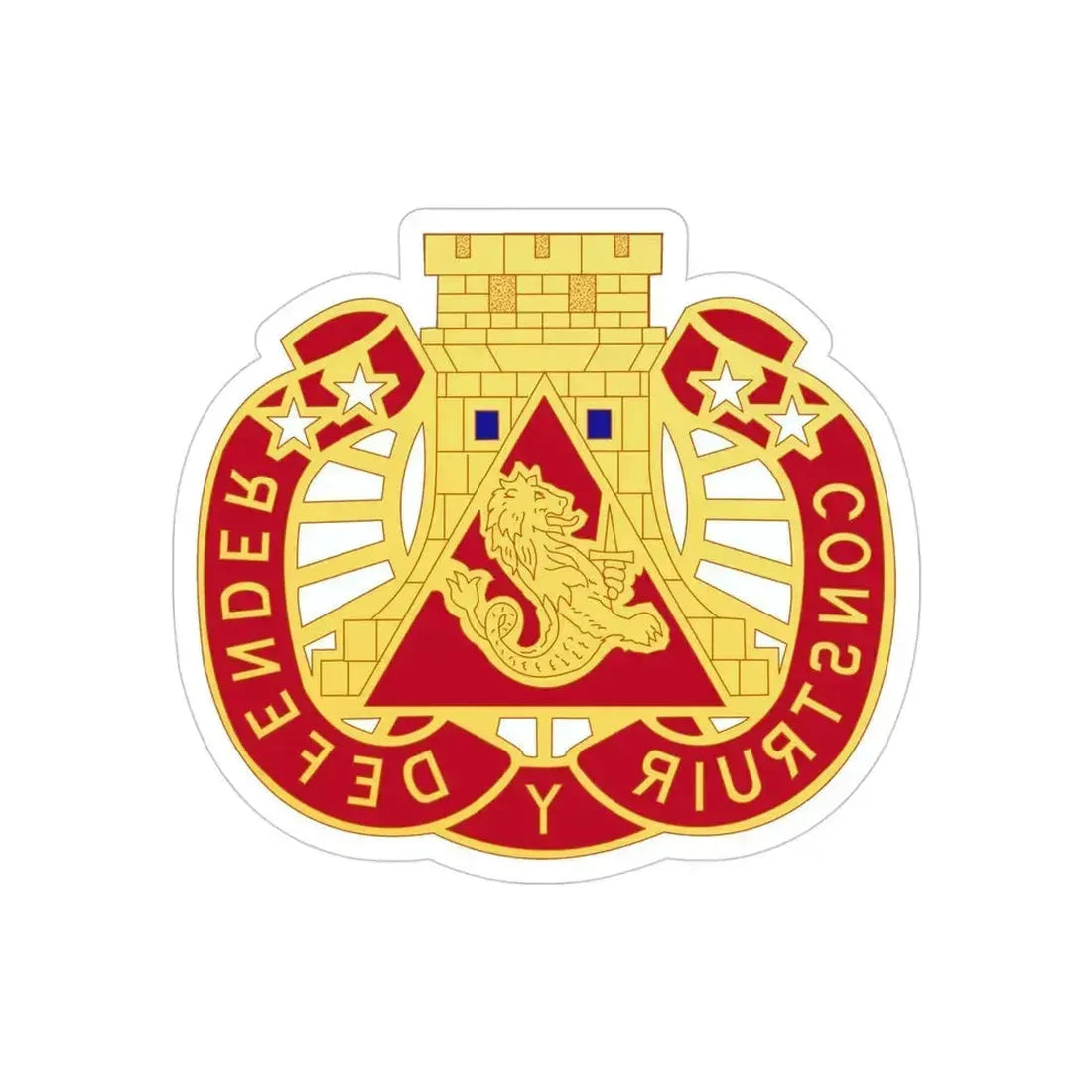 233 Engineer Group (U.S. Army) REVERSE PRINT Transparent Die-Cut STICKER 4 Inch Die-Cut Transparent - The Sticker Space