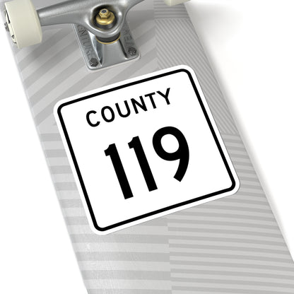 County 119 square (Minnesota) (Road Sign) STICKER Vinyl Kiss-Cut Decal