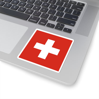 Flag of Switzerland with spacing (Switzerland) STICKER Vinyl Kiss-Cut Decal