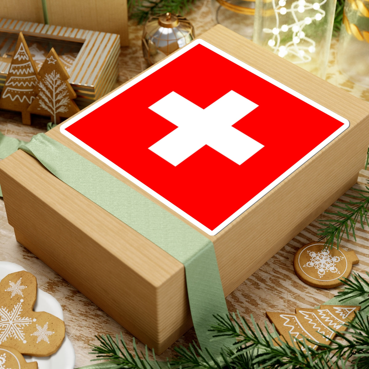 Flag of Switzerland (Switzerland) STICKER Vinyl Kiss-Cut Decal