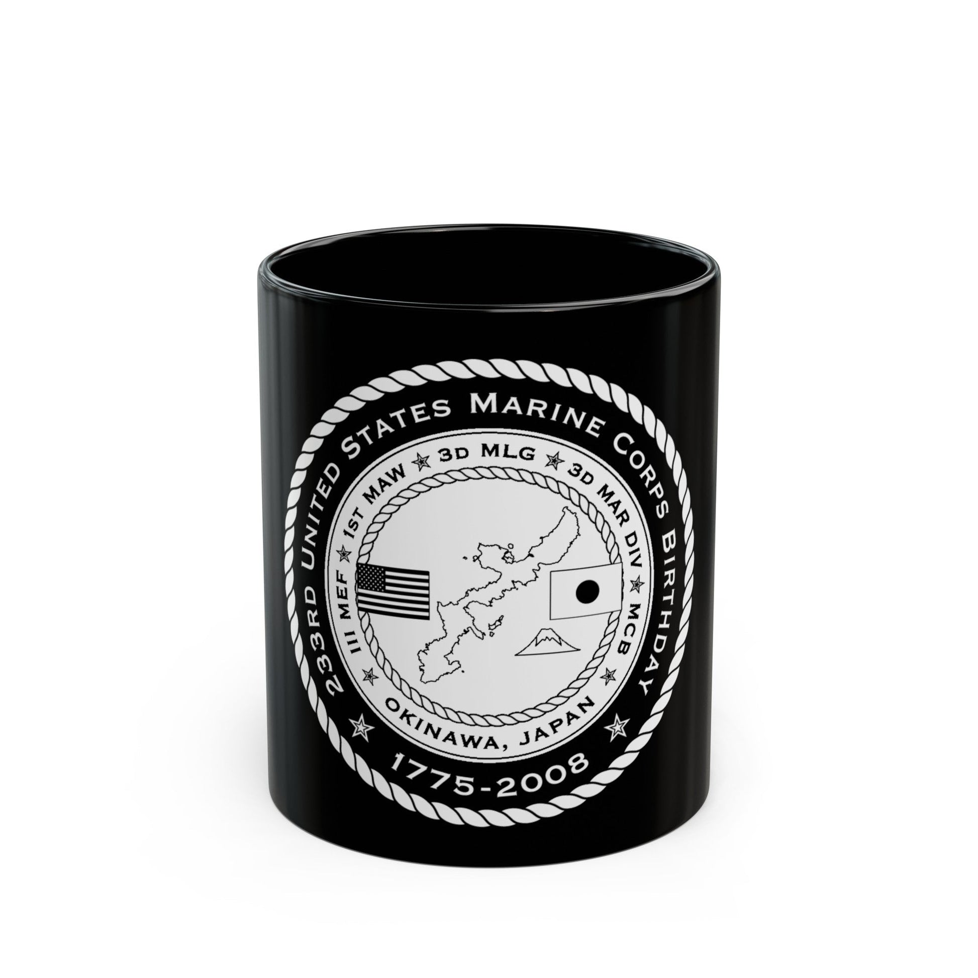 233rd USMC United States Marine Corps Birthday 1778 (USMC) Black Coffee Mug-11oz-The Sticker Space