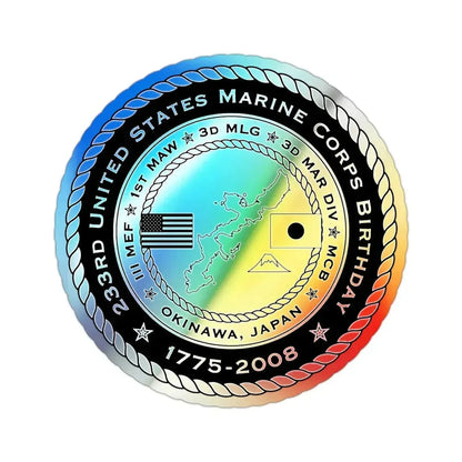 233rd USMC United States Marine Corps Birthday 1778 (USMC) Holographic STICKER Die-Cut Vinyl Decal - The Sticker Space
