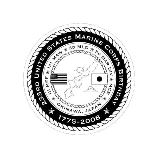 233rd USMC United States Marine Corps Birthday 1778 (USMC) Transparent STICKER Die-Cut Vinyl Decal 6 Inch - The Sticker Space