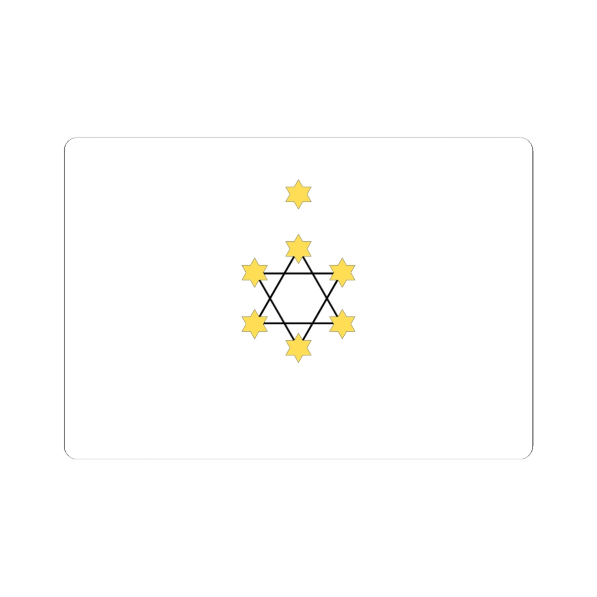 Herzls Zionist Flag (Israel) STICKER Vinyl Kiss-Cut Decal