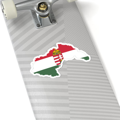 Flag-map of Hungary 1941-1945 (Hungary) STICKER Vinyl Kiss-Cut Decal