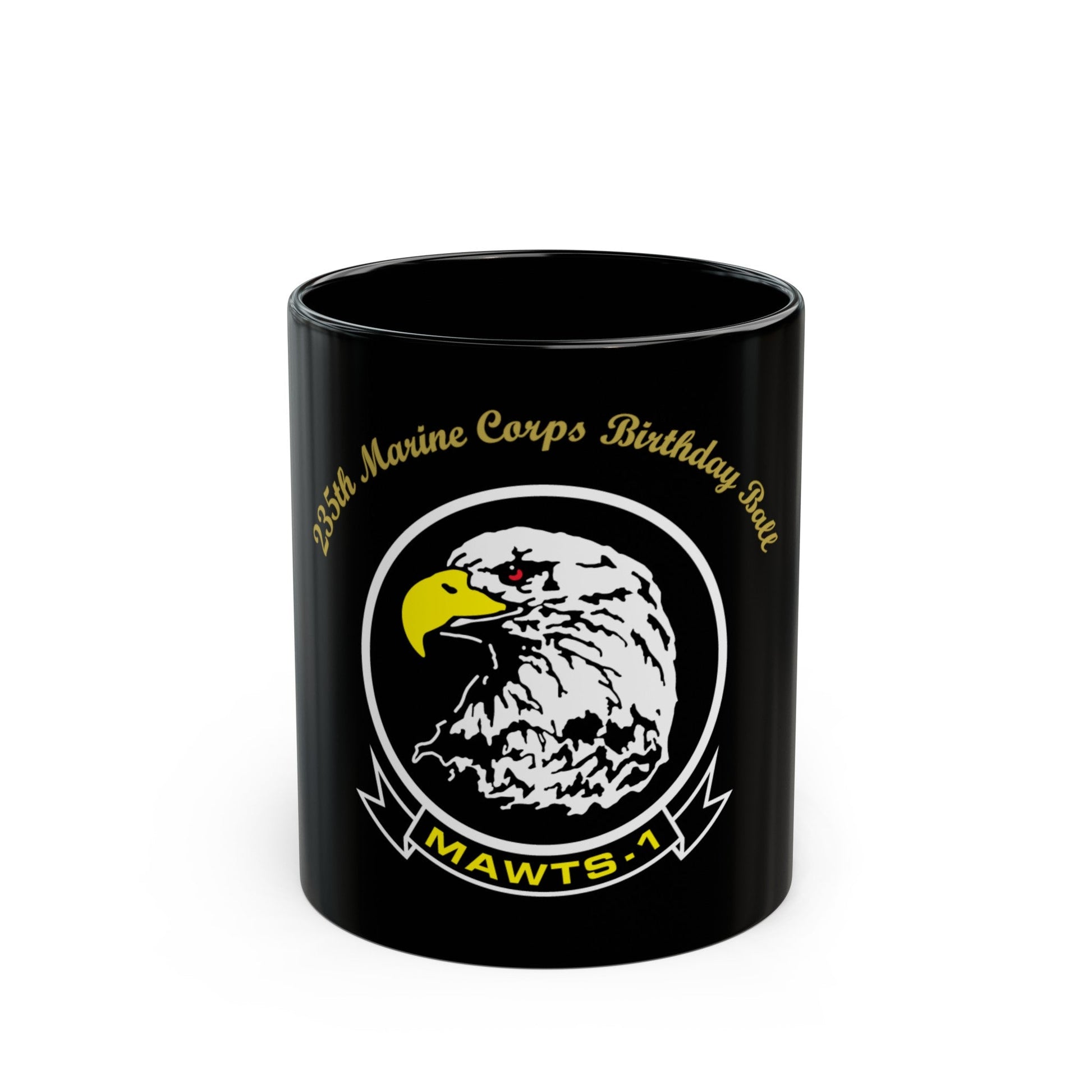 235th Marine Corps Birthday Ball MAWTS 1 (USMC) Black Coffee Mug-11oz-The Sticker Space