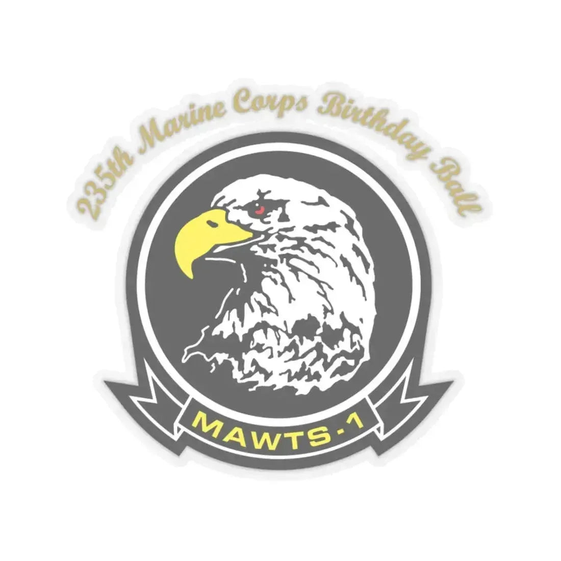 235th Marine Corps Birthday Ball MAWTS 1 (USMC) STICKER Vinyl Kiss-Cut Decal 3 Inch Transparent - The Sticker Space