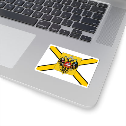 Honorary Naval Ensign of Russia black-yellow-white with coat of arms (Russia) STICKER Vinyl Kiss-Cut Decal