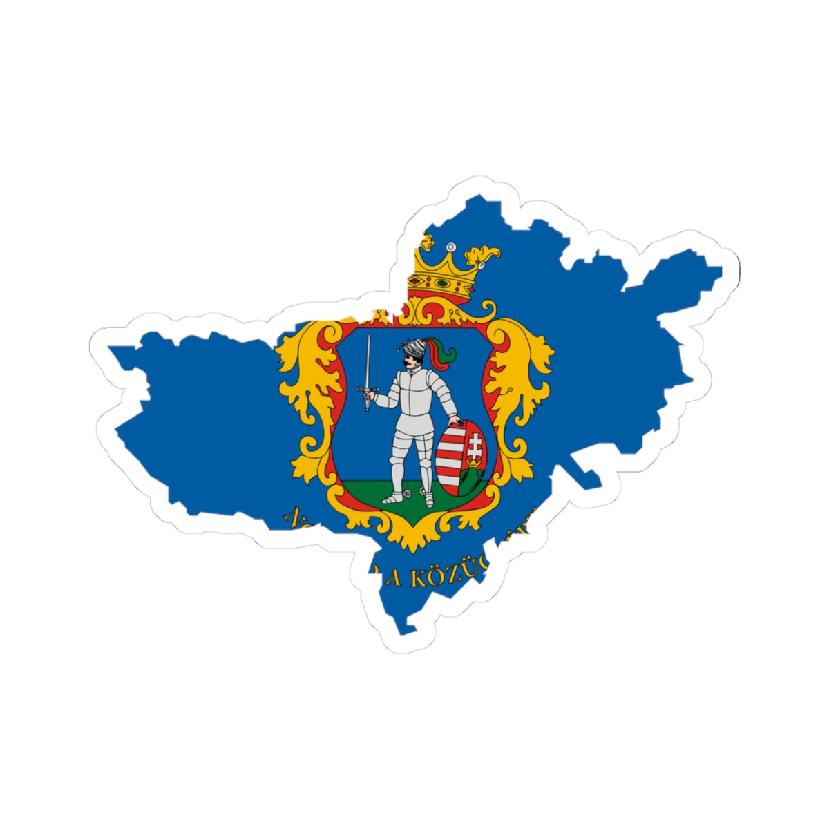 Flag-map of Nograd County (Hungary) STICKER Vinyl Kiss-Cut Decal
