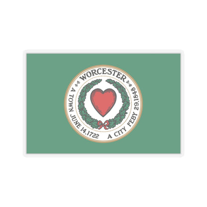 Flag of Worcester, Massachusetts - STICKER Vinyl Kiss-Cut Decal