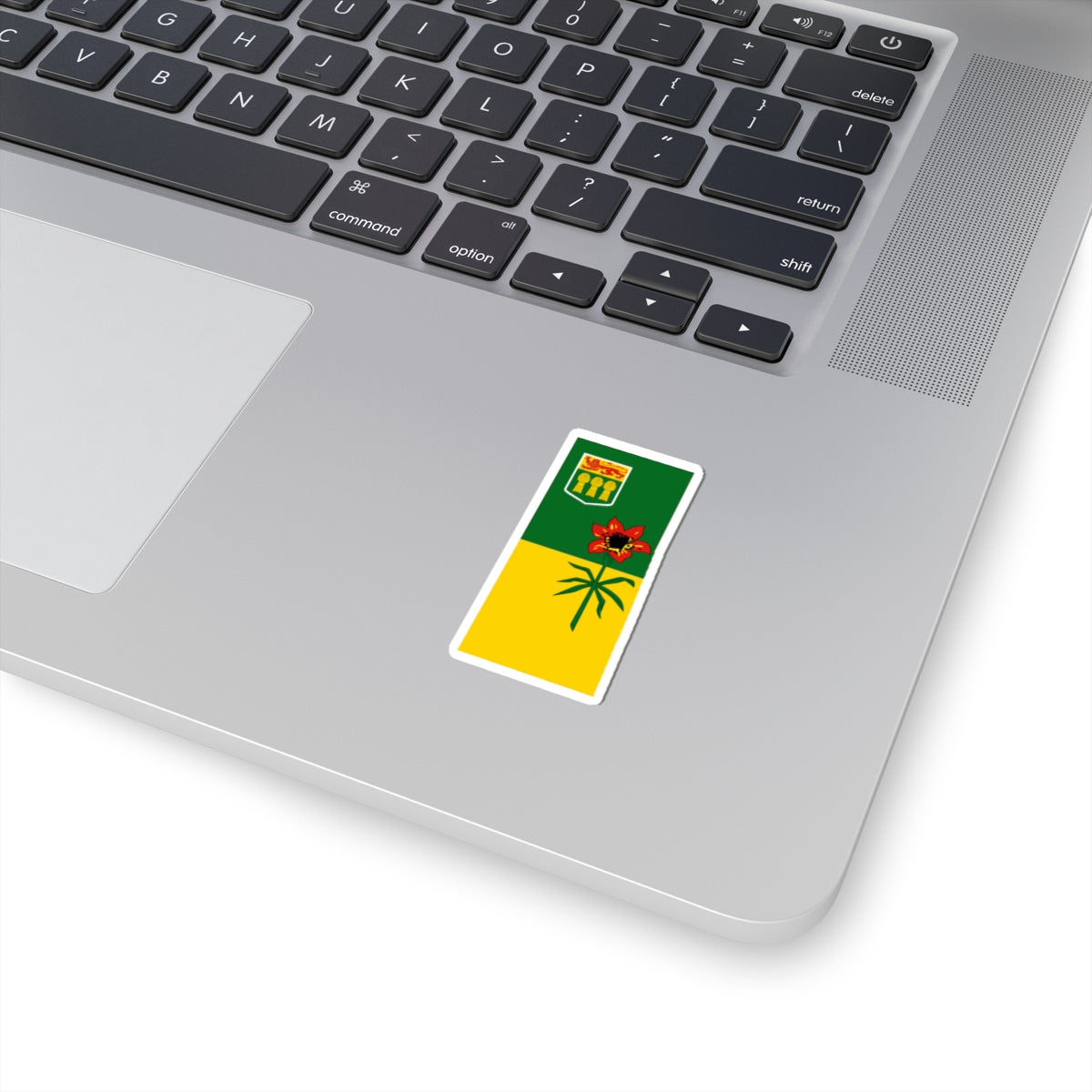 Flag-map of Saskatchewan (Canada) STICKER Vinyl Kiss-Cut Decal
