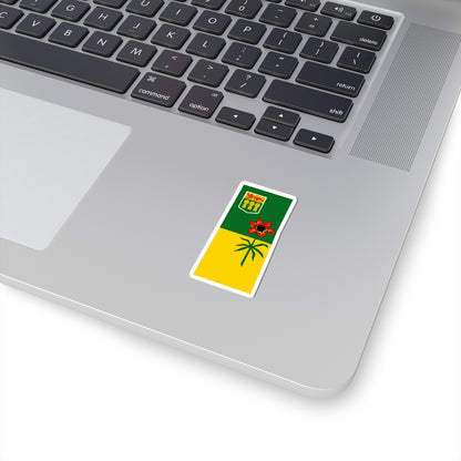 Flag-map of Saskatchewan (Canada) STICKER Vinyl Kiss-Cut Decal