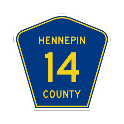 Hennepin County 14 (Minnesota) (Road Sign) STICKER Vinyl Kiss-Cut Decal