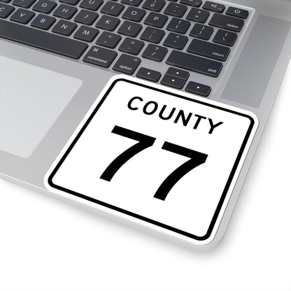 County 77 square (Minnesota) (Road Sign) STICKER Vinyl Kiss-Cut Decal