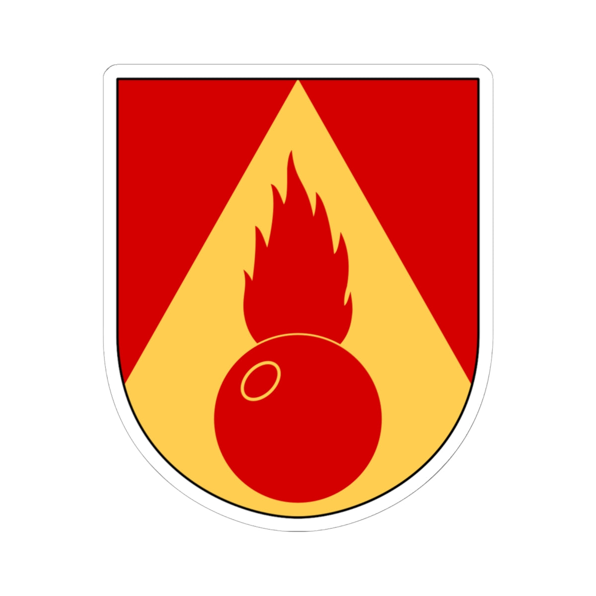 Artilleriregementet 910. kompaniet vapen (Sweden) (Coat of Arms) STICKER Vinyl Kiss-Cut Decal