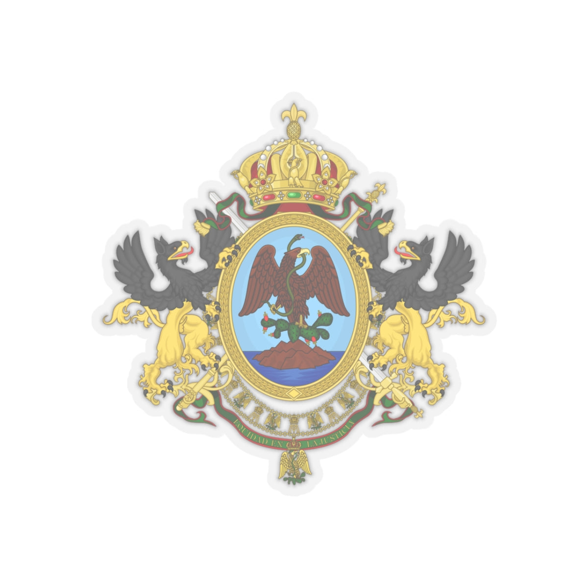 Coat of Arms Second Mexican Empire - STICKER Vinyl Kiss-Cut Decal