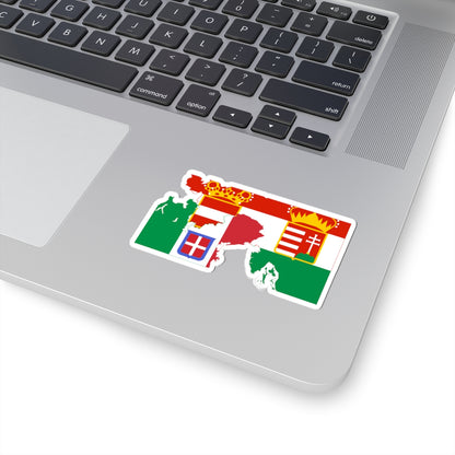 Flag map of the Italian Front (Italy) STICKER Vinyl Kiss-Cut Decal
