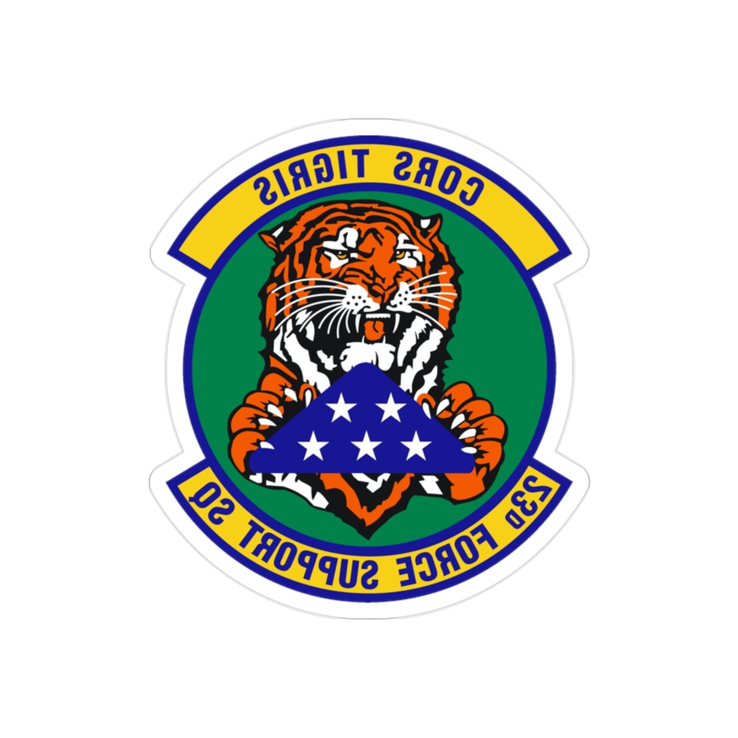 23d Force Support Squadron (U.S. Air Force) REVERSE PRINT Transparent STICKER-2" × 2"-The Sticker Space