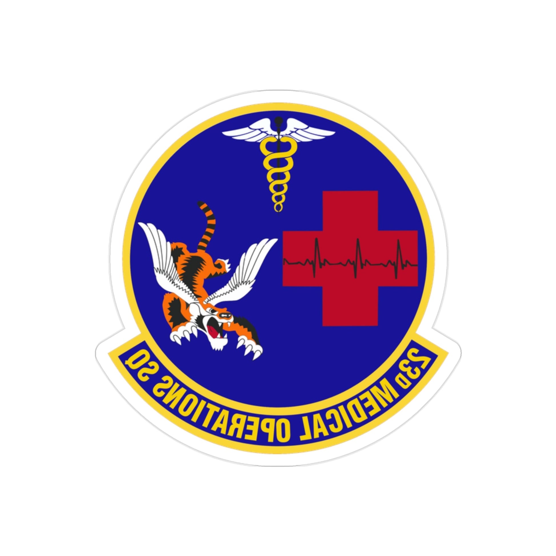 23d Medical Operations Squadron (U.S. Air Force) REVERSE PRINT Transparent STICKER-2" × 2"-The Sticker Space