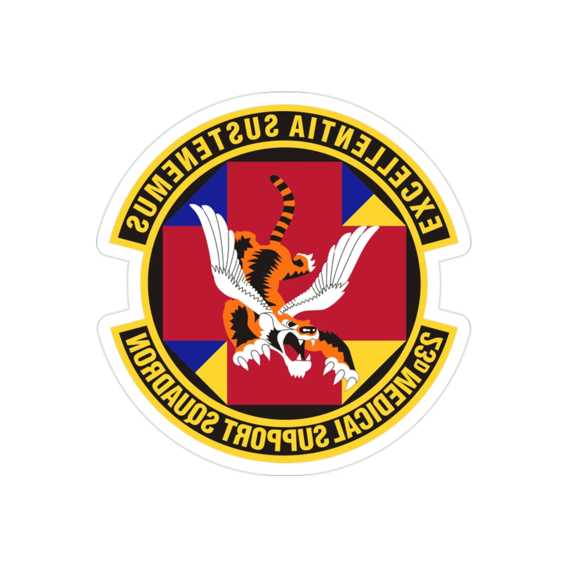 23d Medical Support Squadron (U.S. Air Force) REVERSE PRINT Transparent STICKER-2" × 2"-The Sticker Space